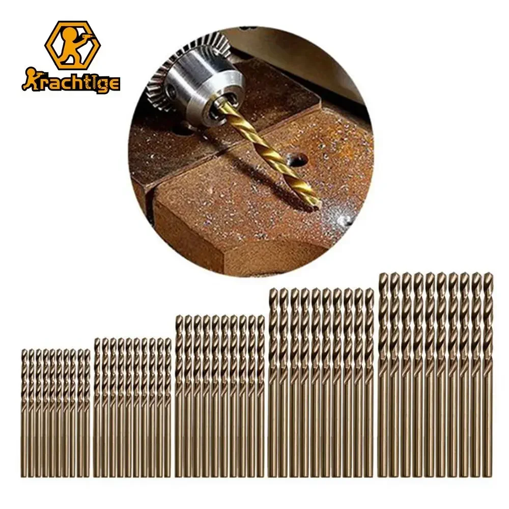 Krachtige 50Pcs M35 Cobalt Steel Co-HSS Resistant Twist Drill Bits Set 1mm 1.5mm 2mm 2.5mm 3mm for Stainless Steel Metal Drill
Krachtige 50Pcs M35 Cobalt Steel Co-HSS Resistant Twist Drill Bits Set 1mm 1.5mm 2mm 2.5mm 3mm for Stainless Steel Metal Drill