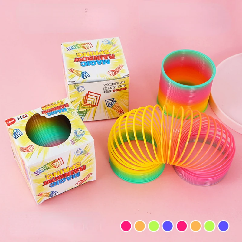 

Color Rainbow Circle Funny Magic Toys Early Development Educational Folding Plastic Spring Coil Children's Creative Magical Toys