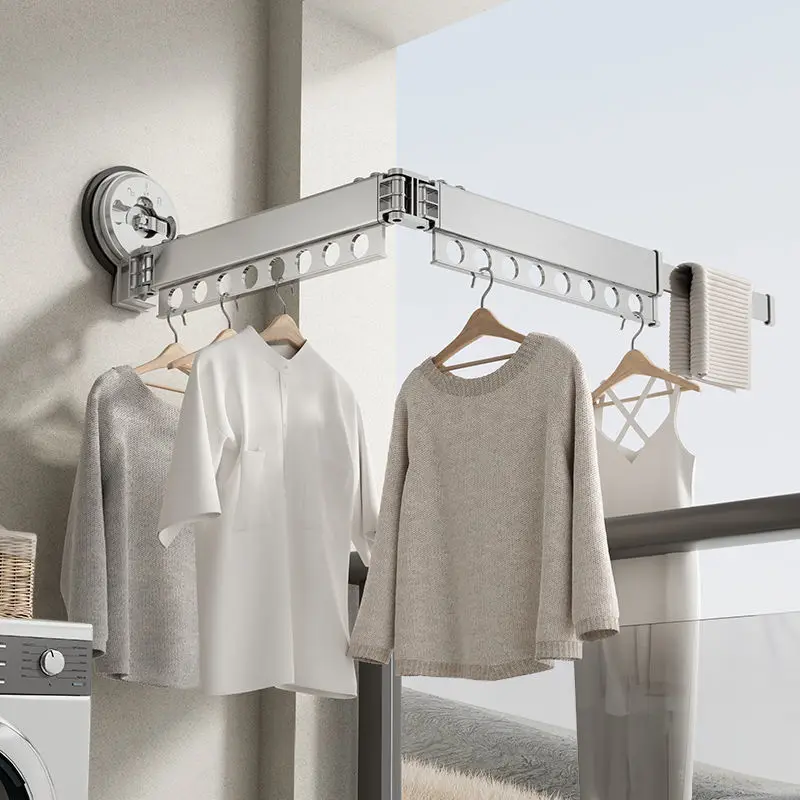 Balcony folding clothes hanger, suction cup invisible window sill, outdoor and indoor clothes drying, quilt drying
Balcony folding clothes hanger, suction cup invisible window sill, outdoor and indoor clothes drying, quilt drying