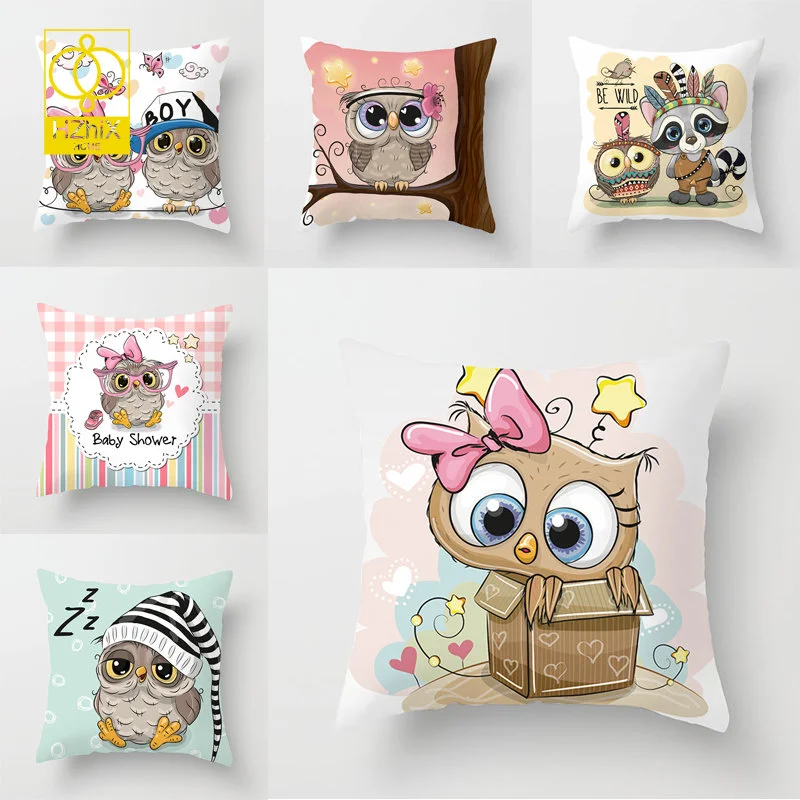 Cartoon Owl Pillowcases for Pillows 45x45cm Animal Decorative Cushions Peachskin Cushion Cove Sofa Home Decoration Pillow Cover
Cartoon Owl Pillowcases for Pillows 45x45cm Animal Decorative Cushions Peachskin Cushion Cove Sofa Home Decoration Pillow Cover