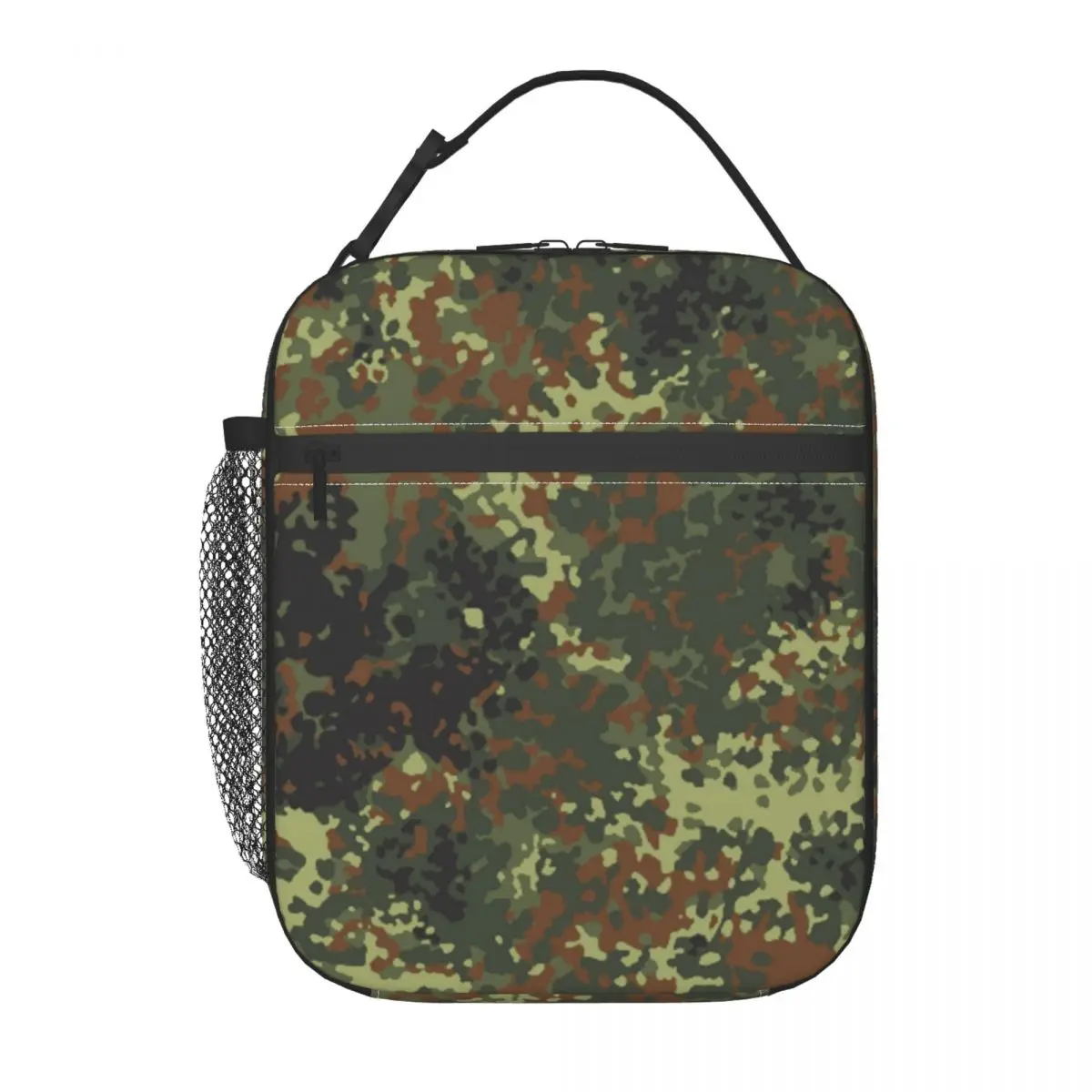 

Custom Flecktarn Camo Lunch Bag Women Thermal Cooler Insulated Lunch Box for Kids School Children