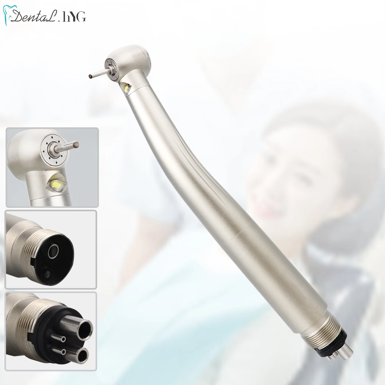 

Dental High Speed Handpiece LED Self-Power E-generator Fiber Optic Push Button Air Turbine Cartridge Rotor 2/4holes Fit NSK KAVO