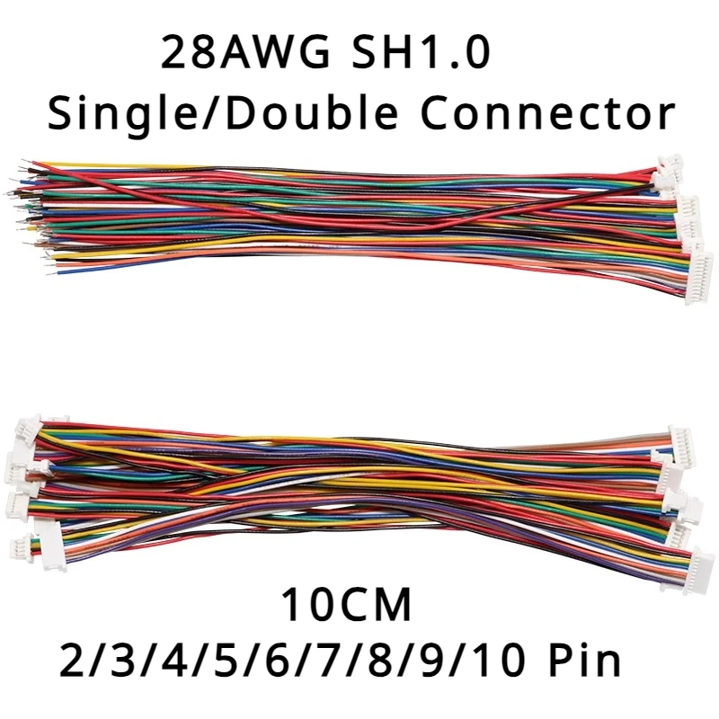 10Pcs SH 1.0 Wire Cable Connector DIY SH1.0 JST 2/3/4/5/6/7/8/9/10 Pin Electronic Line Single Connect Terminal Plug 28AWG 10cm
10Pcs SH 1.0 Wire Cable Connector DIY SH1.0 JST 2/3/4/5/6/7/8/9/10 Pin Electronic Line Single Connect Terminal Plug 28AWG 10cm
