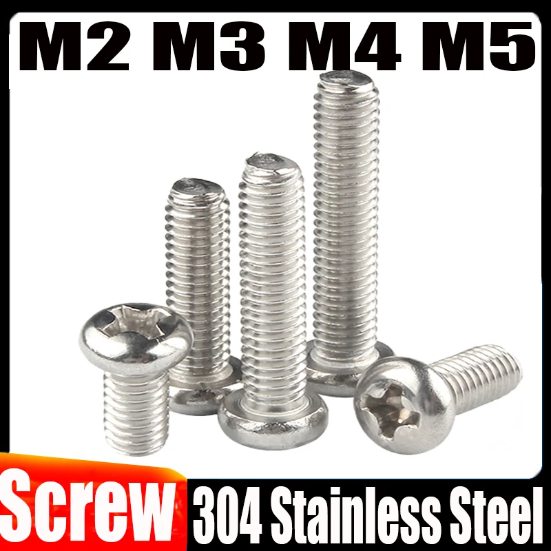 10pcs M2 M3 M4 M5 304 Stainless Steel Cross Round Phillips Pan Head Screw Bolt Security Screw Bolt and Nuts Fasteners
10pcs M2 M3 M4 M5 304 Stainless Steel Cross Round Phillips Pan Head Screw Bolt Security Screw Bolt and Nuts Fasteners