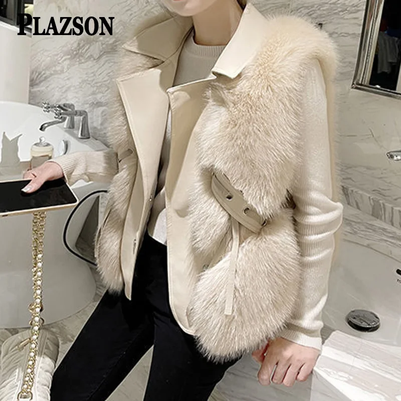 PLAZSON Autumn Short Faux Leather Fur Coats Jackets Women High Quality Elegant Fluffy Jacket Vest Buckle Coat Luxury Outwear
PLAZSON Autumn Short Faux Leather Fur Coats Jackets Women High Quality Elegant Fluffy Jacket Vest Buckle Coat Luxury Outwear