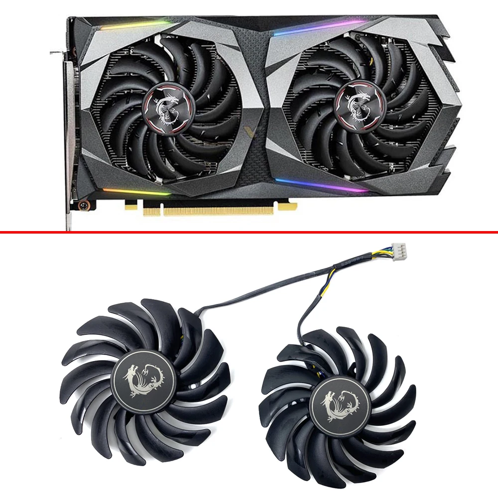 

2PCS Cooling Fan 87MM PLD09210S12HH DC12V 0.40A 4PIN graphics card fan GTX1660Ti for MSI GeForce GTX 1660 Ti ARMOR 6G OC GPU FAN