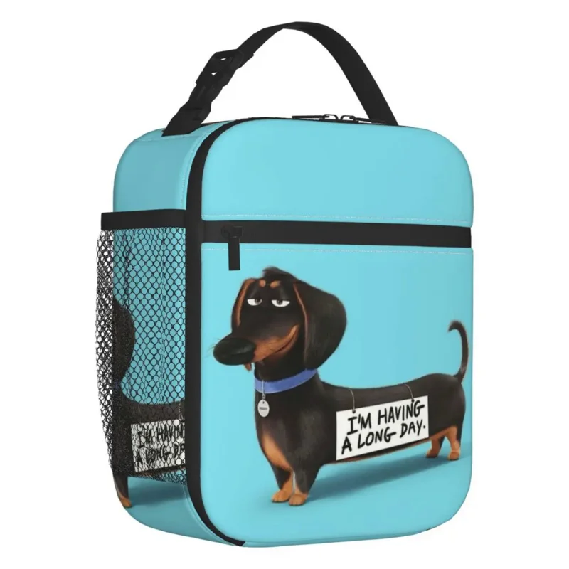 

Kawaii Dachshund Insulated Lunch Bag for Camping Travel Wiener Badger Sausage Dog Resuable Cooler Thermal Lunch Box Women Kids