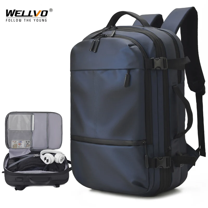 

17 Inch Large Travel Backpack Men's Extendible Business Trip Luggage Laptop Rucksack USB Charge Bag Multilayer Mochila XA373C