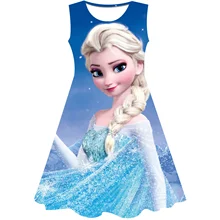 Girls Anna Elsa Dress Fancy Princess Frozen 2 Costumes Summer Dresses for Girls Fairy Frock Anna Disney Series Dress 1-10 Years