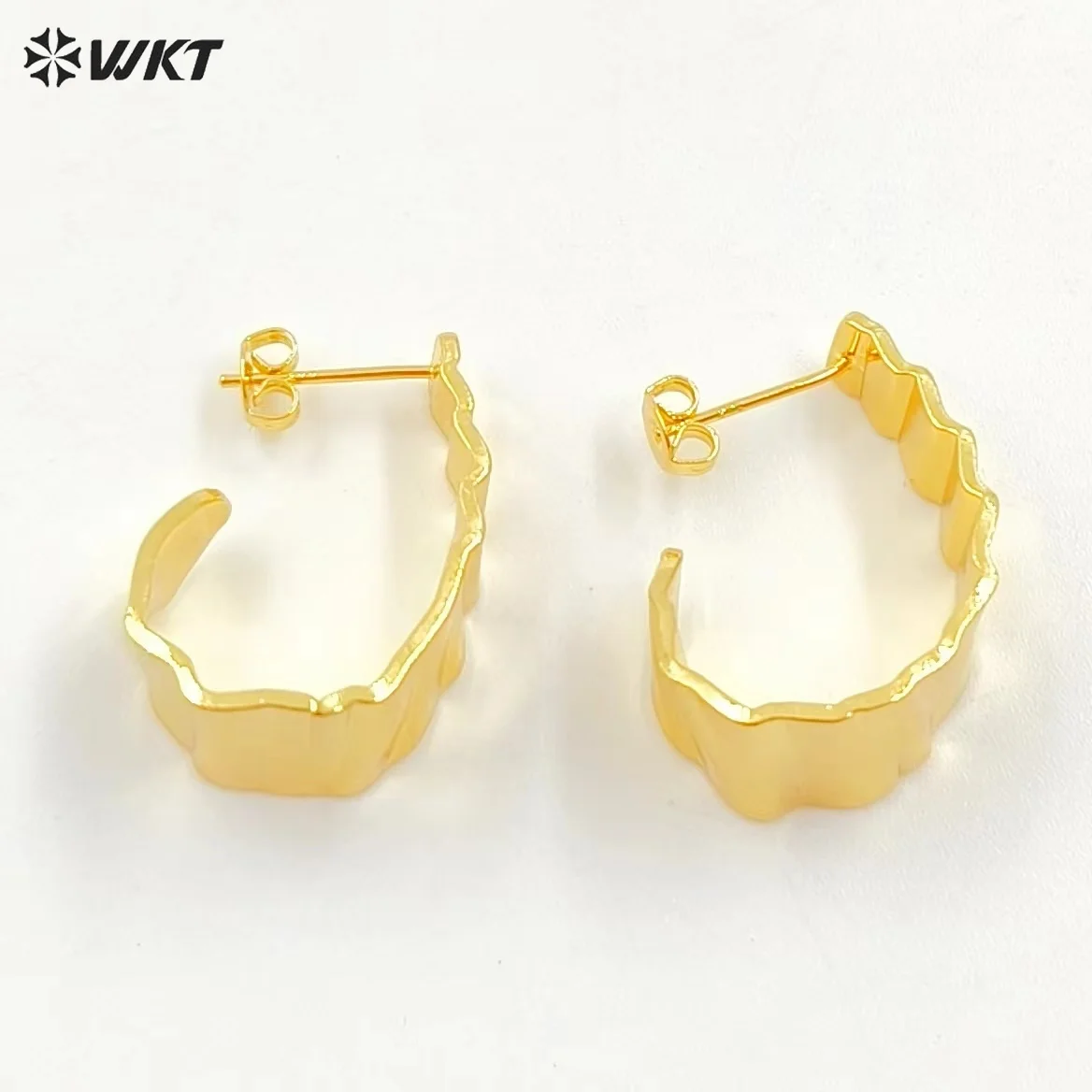 

WT-JFE115 Classic Trendy Geometric Oval Shape Yellow Brass Earring For Women Daily Commuter Jewelry Accessories