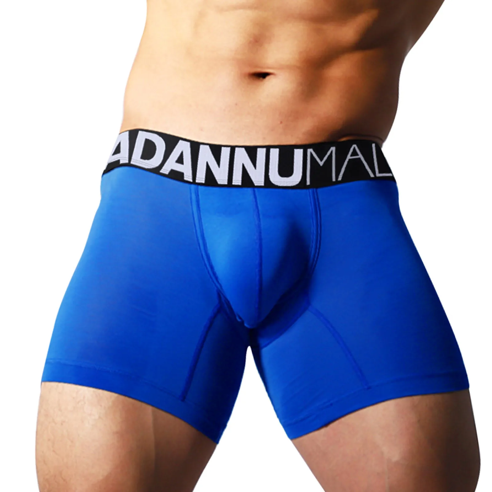 

Casual Classic Underpant For Men Solid Color High Elastic Boxershorts Underwear Low Waist U-Convex Panties Comfort Homewear Male