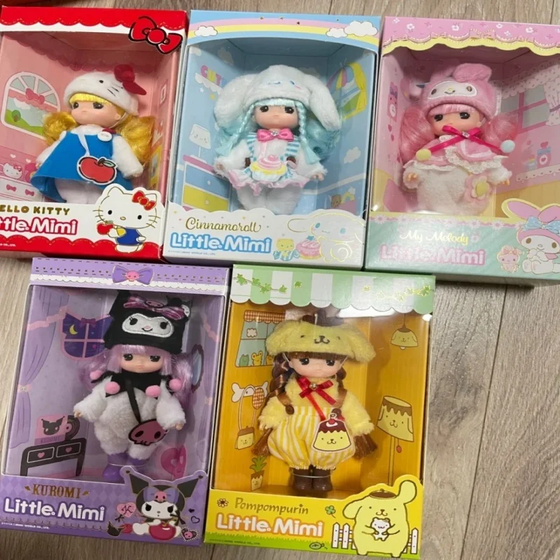 

Kawaii Hello Kitty Cartoon Cross-dressing Doll Play House Toys Anime Sanrio Girly Heart Cute Desktop Decorations Gifts