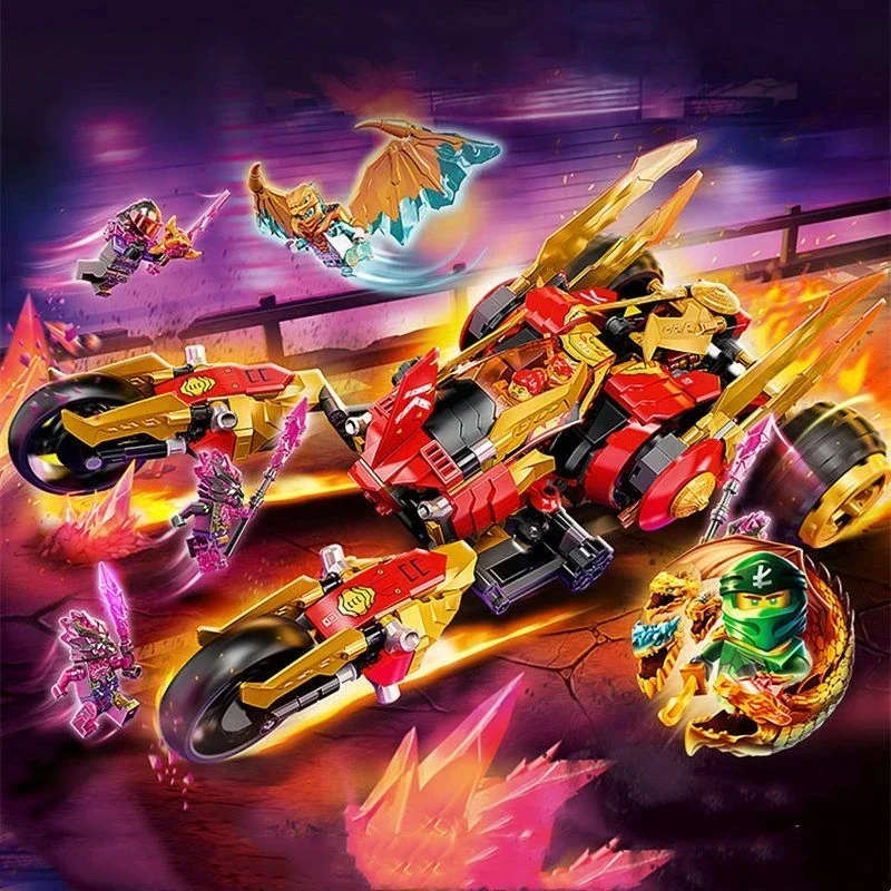 Новые игрушки ниндзя серия фильмов Kai's Golden Dragon Raider строительные блоки кирпичи совместимые с 71773 детский подарок на день рождения Рождество
Новые игрушки ниндзя серия фильмов Kai's Golden Dragon Raider строительные блоки кирпичи совместимые с 71773 детский подарок на день рождения Рождество
