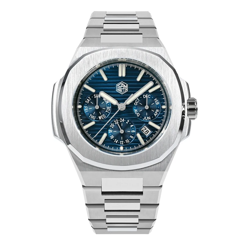 

San Martin Men Luxury Watch Automatic Mechanical Wristwatch 100M Waterproof Square Luminous Sapphire Miyota 9120 Month Week Date