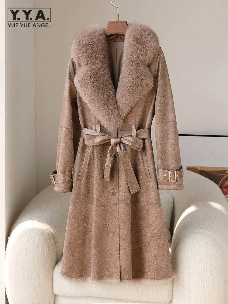 Luxury Office Ladies Real Fur Overcoat Single Breasted Fashion Fox Fur Collar Slim Fit Winter Rabbit Fur Liner Women Long Coat
Luxury Office Ladies Real Fur Overcoat Single Breasted Fashion Fox Fur Collar Slim Fit Winter Rabbit Fur Liner Women Long Coat
