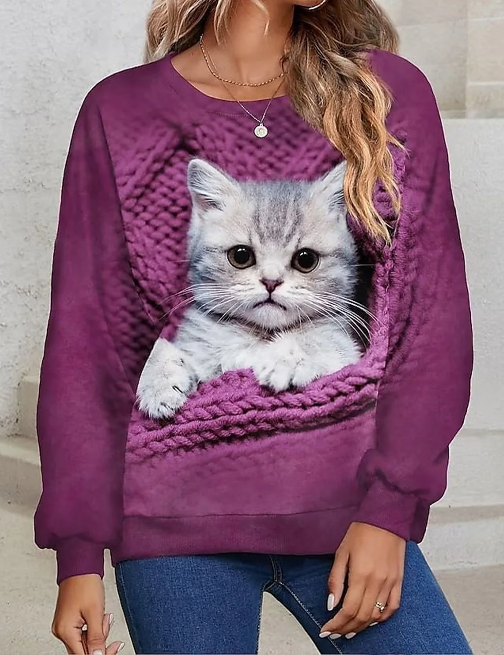 Women's Sweatshirts For Women Imitation Cotton Long Sleeve Top Pullover Cat Graphic 3d Print Tees Fashion Oversized Clothes
Women's Sweatshirts For Women Imitation Cotton Long Sleeve Top Pullover Cat Graphic 3d Print Tees Fashion Oversized Clothes