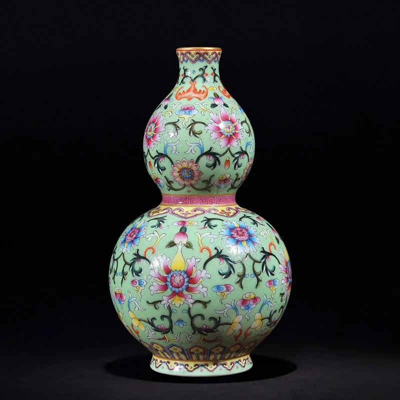 Chinese Style Antique Handmade Green Ceramic Flower Vase Collection Jingdezhen Porcelain Lotus Gourd Decoration Vase
Chinese Style Antique Handmade Green Ceramic Flower Vase Collection Jingdezhen Porcelain Lotus Gourd Decoration Vase