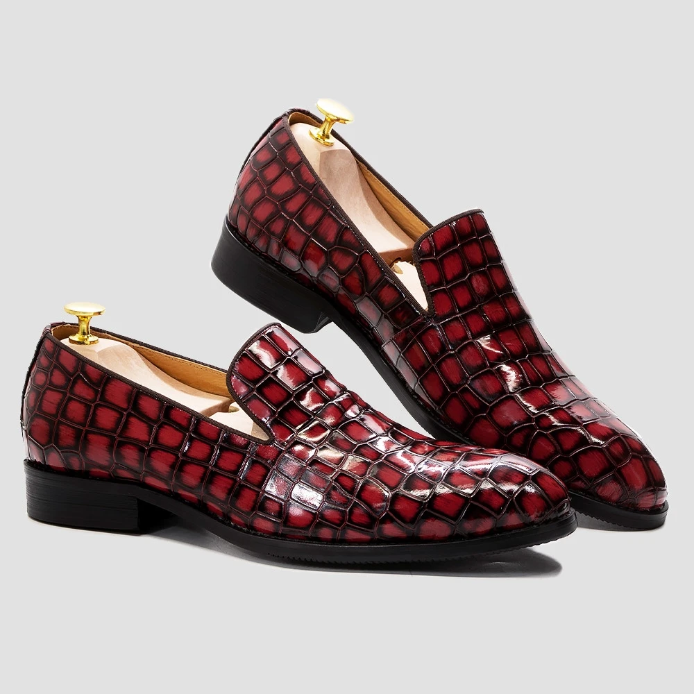 GARMORIT Men's Slip-On Loafer Smooth Genuine Leather Luxury Brand Designer Crocodile Print Blue Red Wedding Party Dress Shoes
GARMORIT Men's Slip-On Loafer Smooth Genuine Leather Luxury Brand Designer Crocodile Print Blue Red Wedding Party Dress Shoes