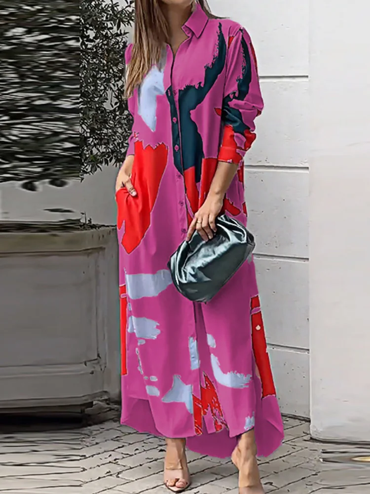 Spring Summer Women 2024 Cardigan Dress, Long Sleeve Turn-Down Collar Fashion Loungewear Dress, Printing Patchwork Ladies Dress
Spring Summer Women 2024 Cardigan Dress, Long Sleeve Turn-Down Collar Fashion Loungewear Dress, Printing Patchwork Ladies Dress