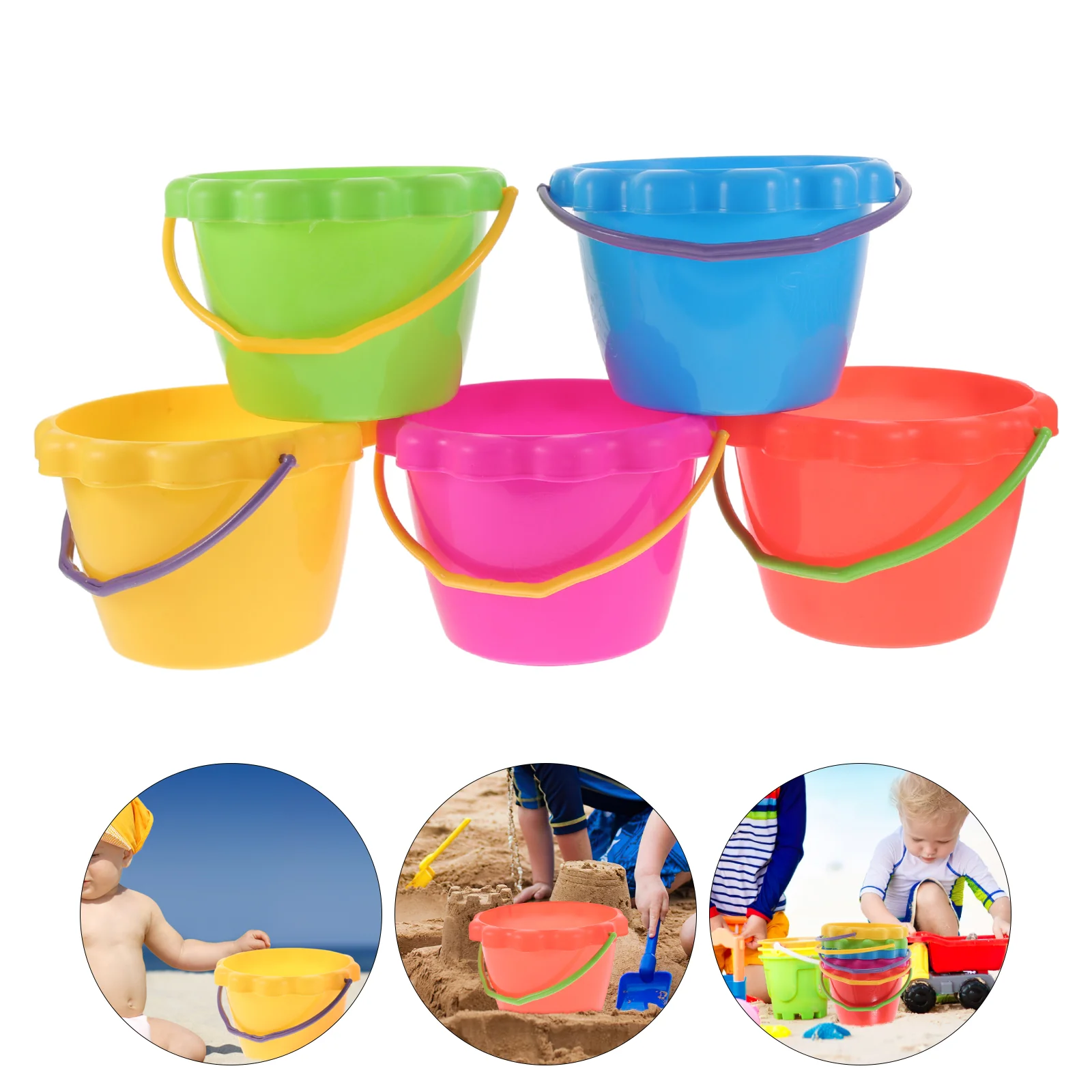 

Children Beach Toys Summer Toys Kids Seaside Silicone Sand Collection Bucket Digging Sand Tools Beach Toys