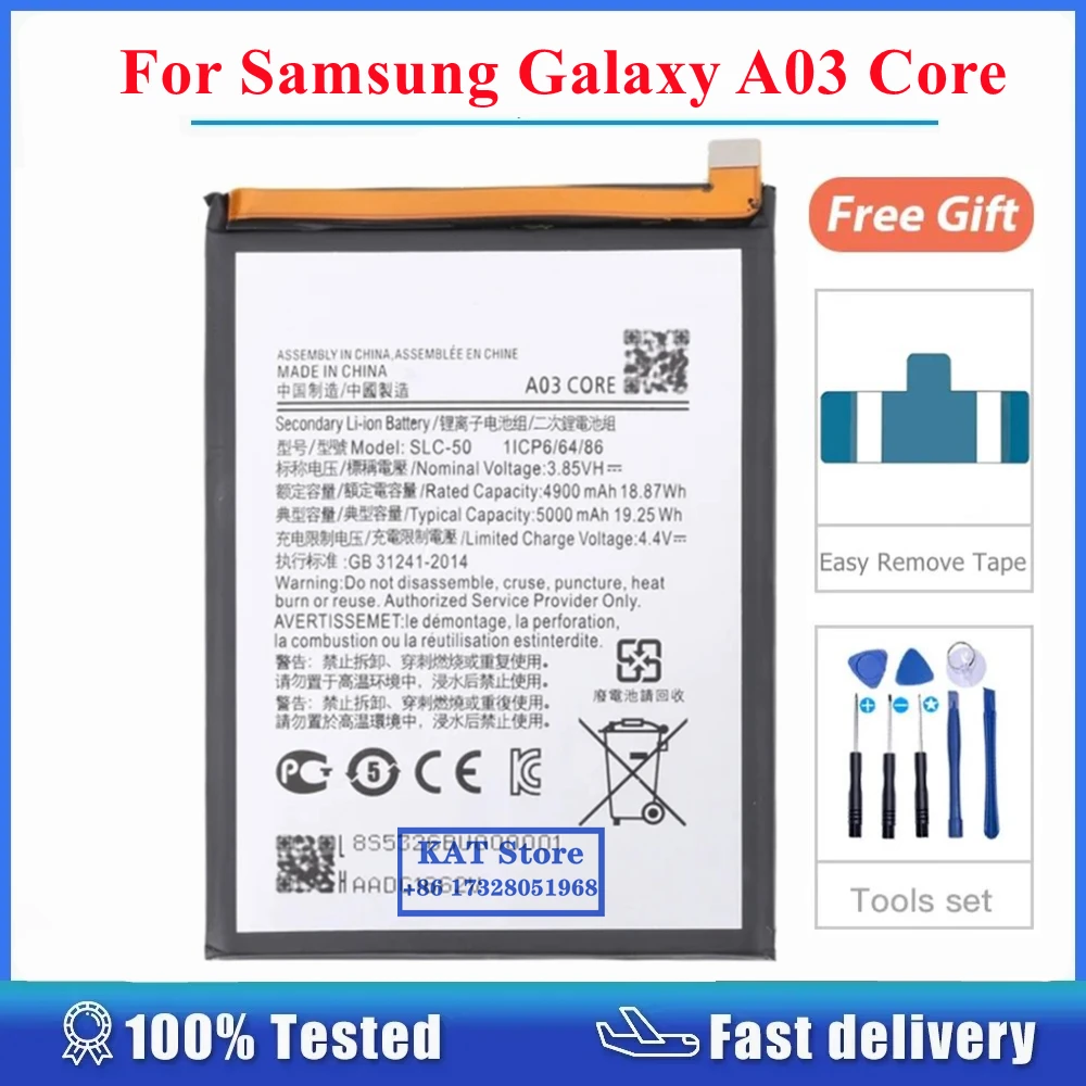 

Mobile Phone Li-Polymer Battery For Samsung Galaxy A03 Core A032 2021 SLC-50 5000mAh Spare Part Replacement