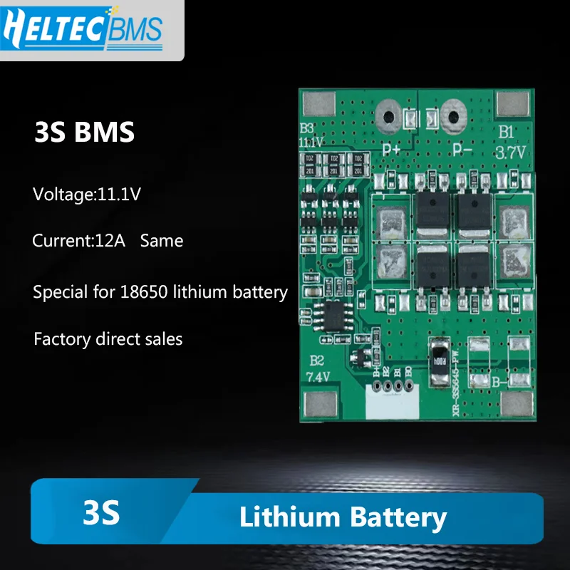 3S 12A 11.1V 18650 Lithium BMS Pack Electric Toy Battery Protection Board With Balanced
3S 12A 11.1V 18650 Lithium BMS Pack Electric Toy Battery Protection Board With Balanced