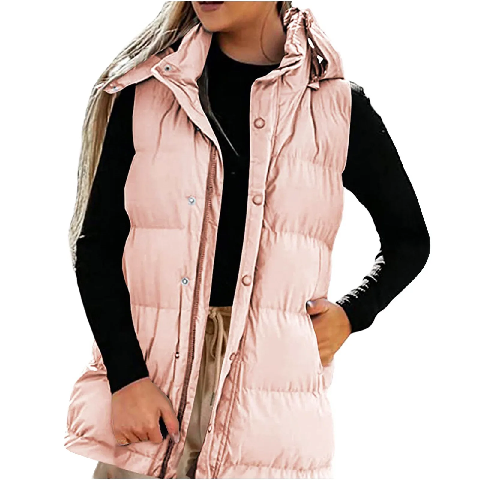 Autumn Winter Woman Vest Jacket Korean Warm Casual Waistcoat Female Hooded Outwear Coat Solid Sleeveless Zip Up Women Clothes
Autumn Winter Woman Vest Jacket Korean Warm Casual Waistcoat Female Hooded Outwear Coat Solid Sleeveless Zip Up Women Clothes