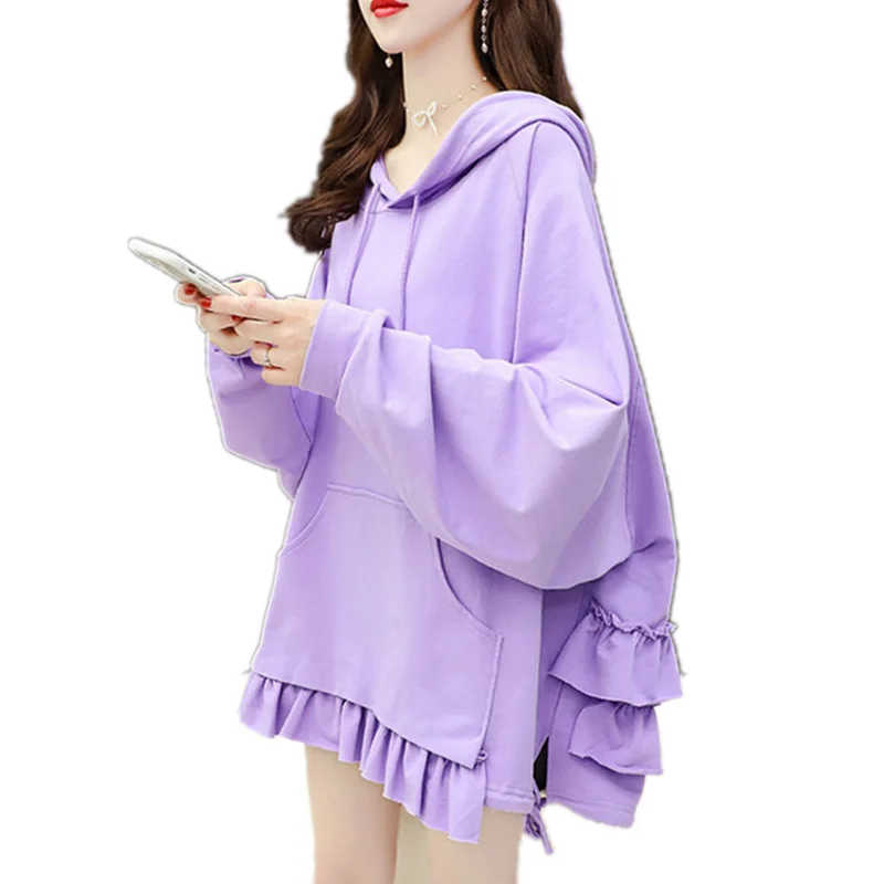 Autumn Women Oversized Casual Hoodie Layer Ruffles Hem Loose Hooded Sweatshirt Drop-Shoulder Split Side Lace Up Pullover Tops
Autumn Women Oversized Casual Hoodie Layer Ruffles Hem Loose Hooded Sweatshirt Drop-Shoulder Split Side Lace Up Pullover Tops