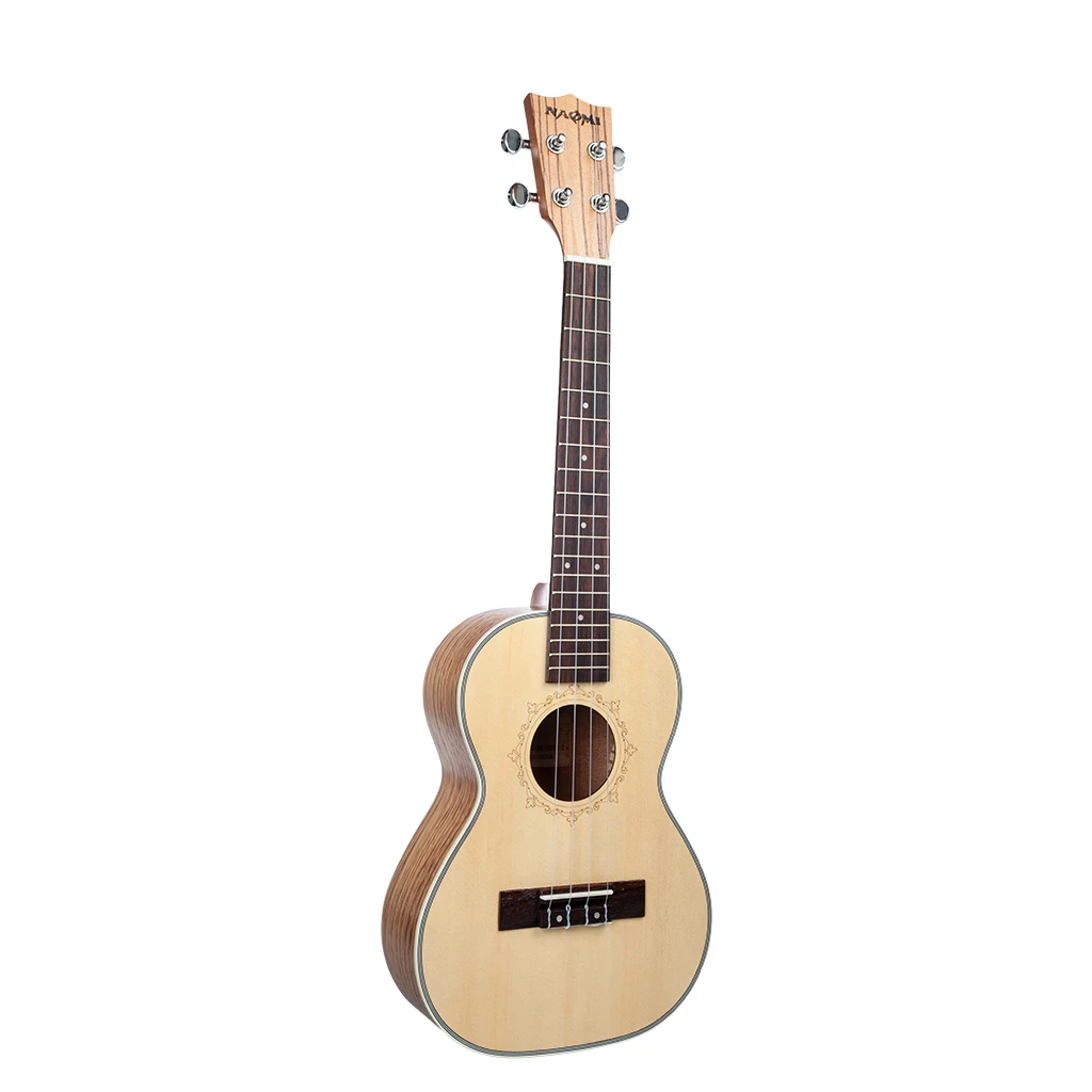 

NAOMI Ukulele 26 Inch Ukulele Solid Spruce Top Zebrawood Back Mahogany Ukulele 4 String Hawaii Guitar Soprano Ukulele