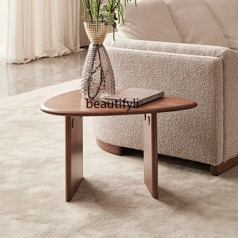 

zqNorth America Imported Black Walnut Pure Solid Wood Side Table Living Room Corner Table Nordic Modern Minimalist
