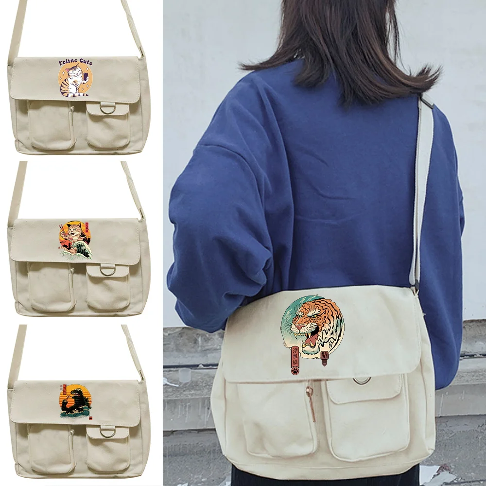 Unisex Messenger Bag Shopping Fashion Shoulder Large Capacity Tote bag Cross Bags japan cat Series Print travel Canvas Crossbody
Unisex Messenger Bag Shopping Fashion Shoulder Large Capacity Tote bag Cross Bags japan cat Series Print travel Canvas Crossbody