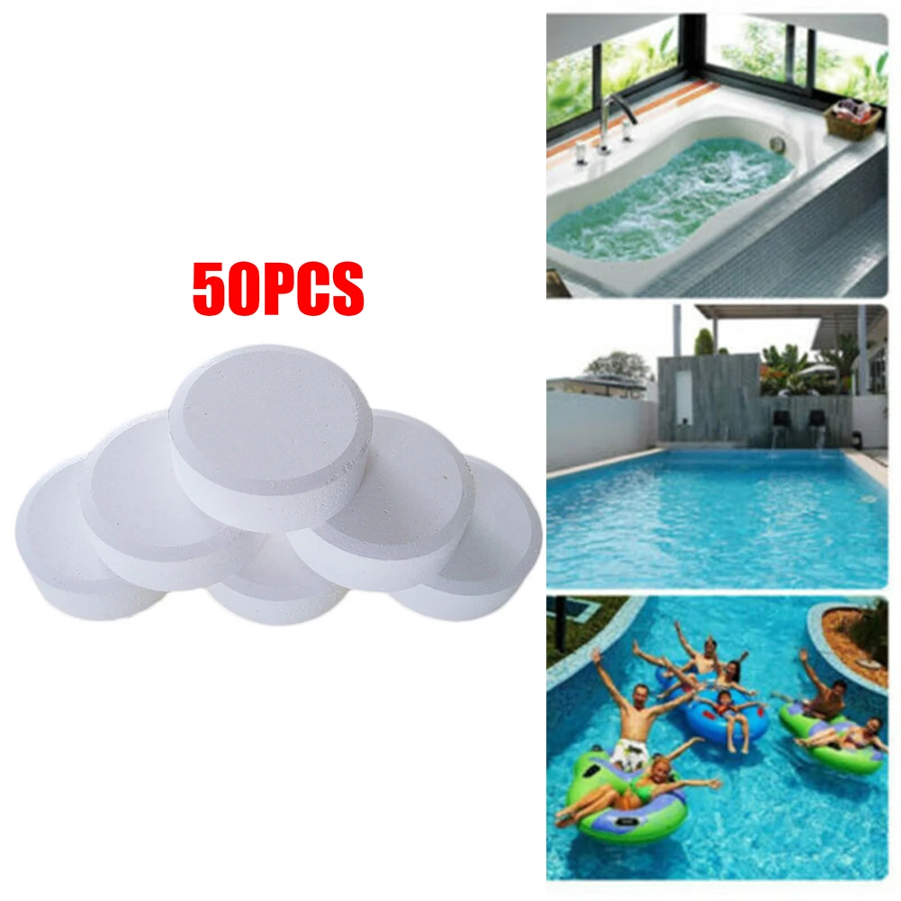 50Pcs Multifunctional White Chlorine Tablets For Swimming Pool Cleaning Tablet Spa Clean Protect Against Harmful Sun-Ray
50Pcs Multifunctional White Chlorine Tablets For Swimming Pool Cleaning Tablet Spa Clean Protect Against Harmful Sun-Ray