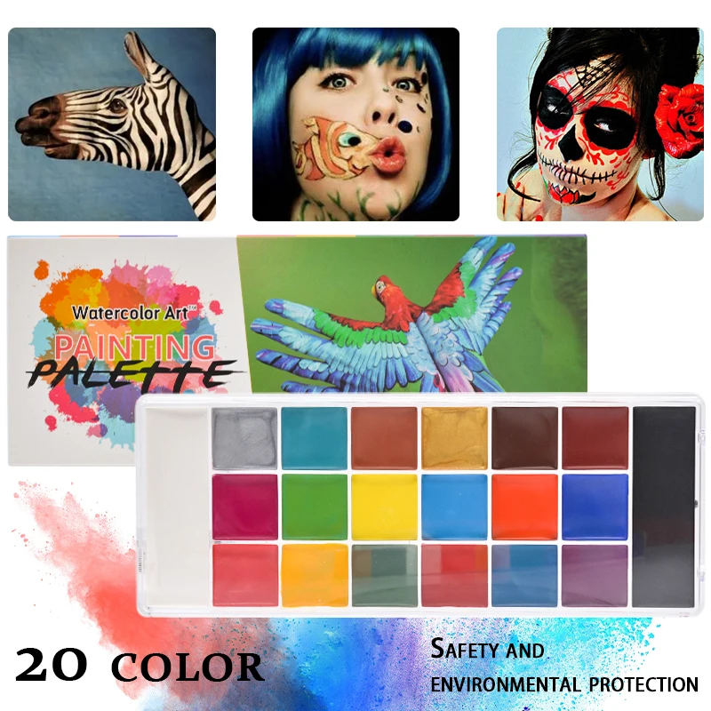 20 Colors Face Body Painting Oil Safe Kids Flash Tattoo Painting Art Halloween Party Makeup Fancy Dress Beauty Fake Blood
20 Colors Face Body Painting Oil Safe Kids Flash Tattoo Painting Art Halloween Party Makeup Fancy Dress Beauty Fake Blood