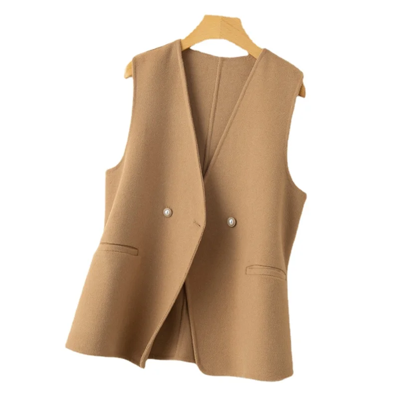 New Arrival Double Faced Women's Short Waistcoat Loose Outside Wearing Waistcoat Small High-end V-neck Wool Cloth Size S M L XL
New Arrival Double Faced Women's Short Waistcoat Loose Outside Wearing Waistcoat Small High-end V-neck Wool Cloth Size S M L XL