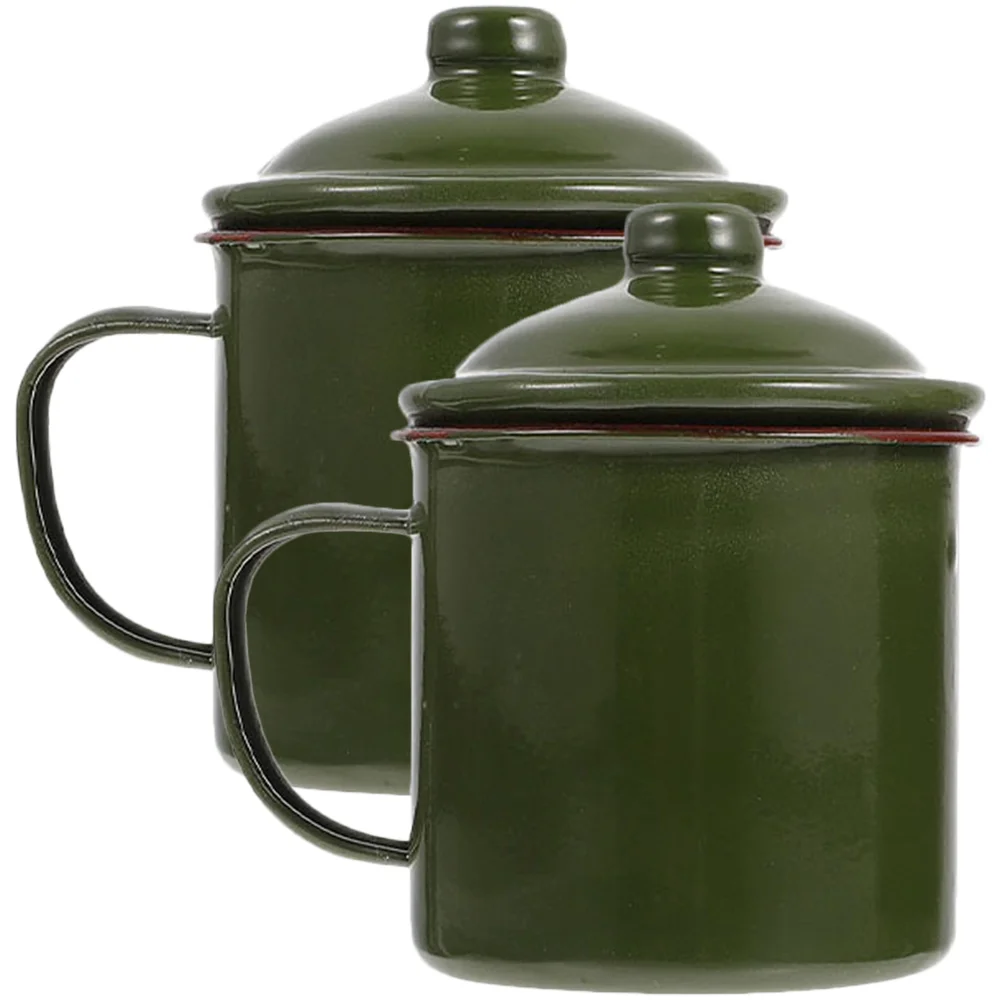 2Pcs Enamel Water Cups Coffee Mugs Household Juice Cup with Lid Outdoor Camping Cup
2Pcs Enamel Water Cups Coffee Mugs Household Juice Cup with Lid Outdoor Camping Cup