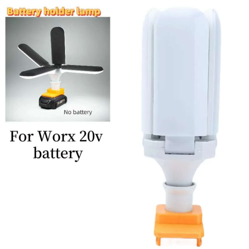

Portable Lanterns E27 LED Folding 2/3/4 Leaf Lamp Work Light Car Garage Mechanic Flashlight For Worx 20v Battery 30w 45w 60w
