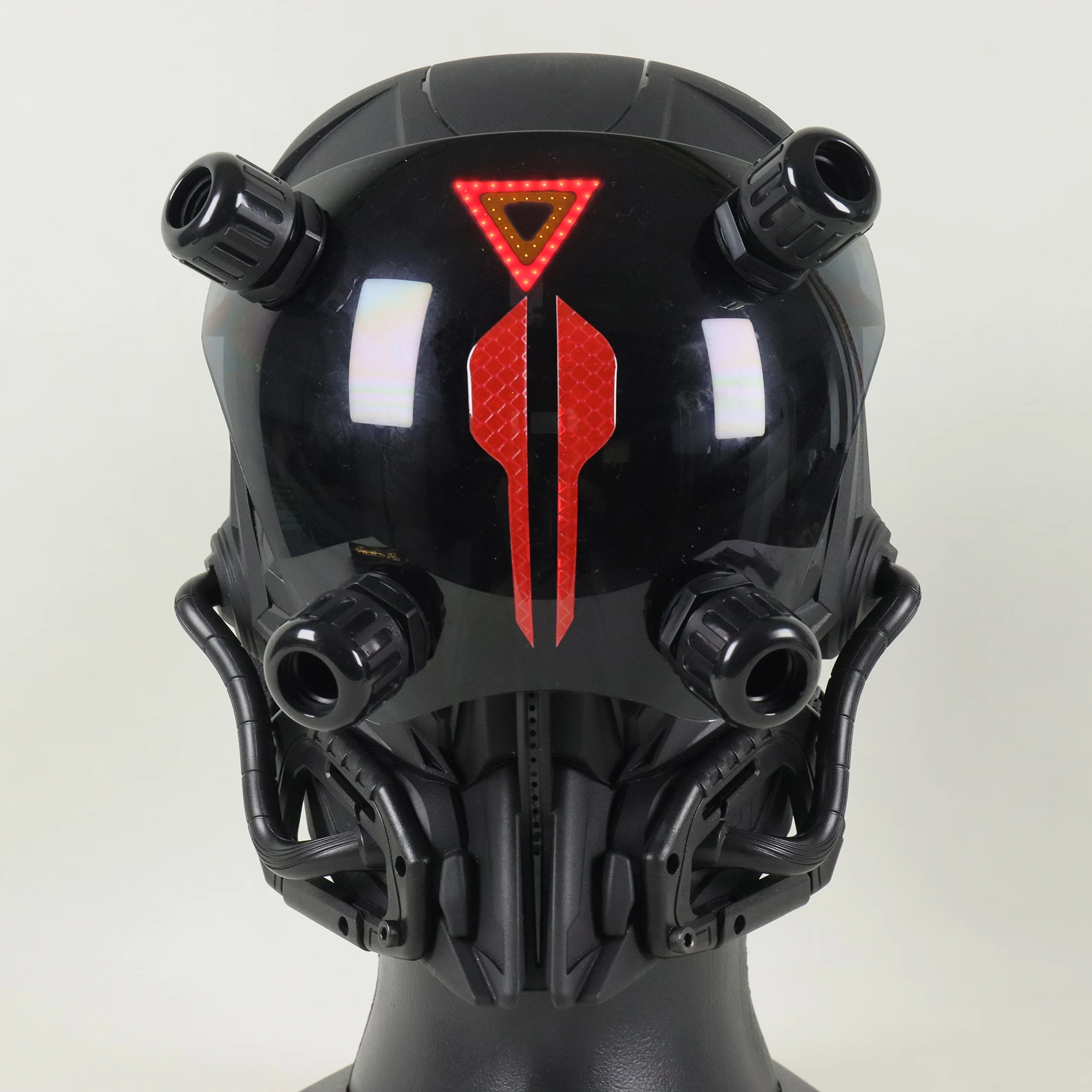 

Маска Red Demon в стиле интернет-панк, шлем с механическим откидным лицом, шлем на все лицо, аксессуары для маскарада на Хеллоуин