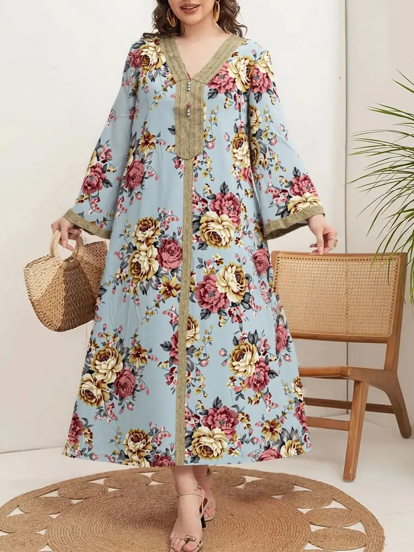Dresses Eid Women 2025 Abaya Flower Print Muslim Party Dress Vestidos Dubai Arab Long Robe Ramadan Morocco Caftan Vestido Abayas 22 S548e5d11b68f492abd3a80229db77208Z