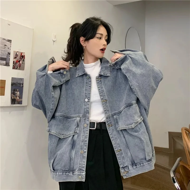 Hong Kong Flavor Female Long Sleeved Cowboy Coat Retro Style Women Loose Fit Workwear Jacket Ladies Autumn Large Size Cowboy Top
Hong Kong Flavor Female Long Sleeved Cowboy Coat Retro Style Women Loose Fit Workwear Jacket Ladies Autumn Large Size Cowboy Top