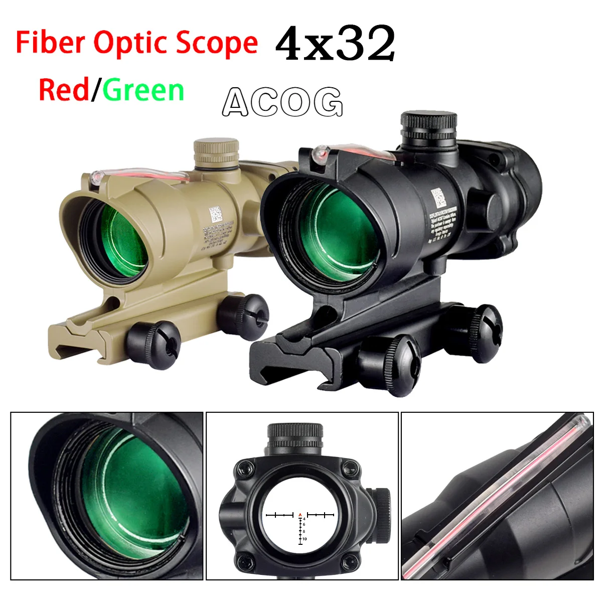 Trijicon ACOG 1x32 4X32 Fiber Optics Tactical Green Red Dot Sight Scope Illuminated Chevron Glass Etched Reticle Optical
Trijicon ACOG 1x32 4X32 Fiber Optics Tactical Green Red Dot Sight Scope Illuminated Chevron Glass Etched Reticle Optical