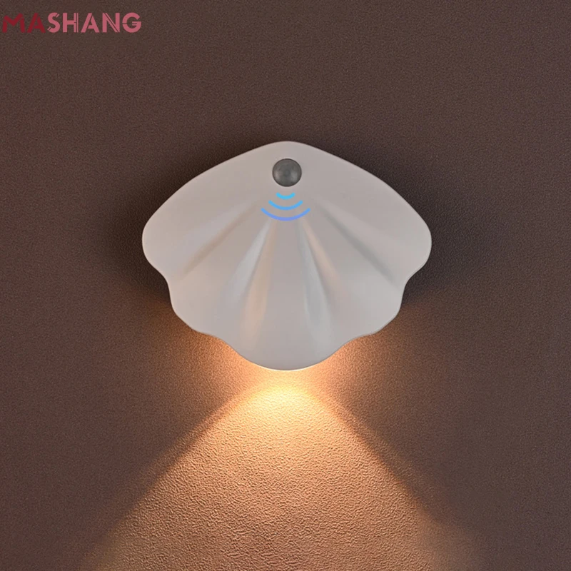 Shell Shaped Motion Sensor Wireless Cabinet Led Night Lights 3 Colors Dimming Bedroom Wall Lamp for Kitchen Staircase Closet
Shell Shaped Motion Sensor Wireless Cabinet Led Night Lights 3 Colors Dimming Bedroom Wall Lamp for Kitchen Staircase Closet