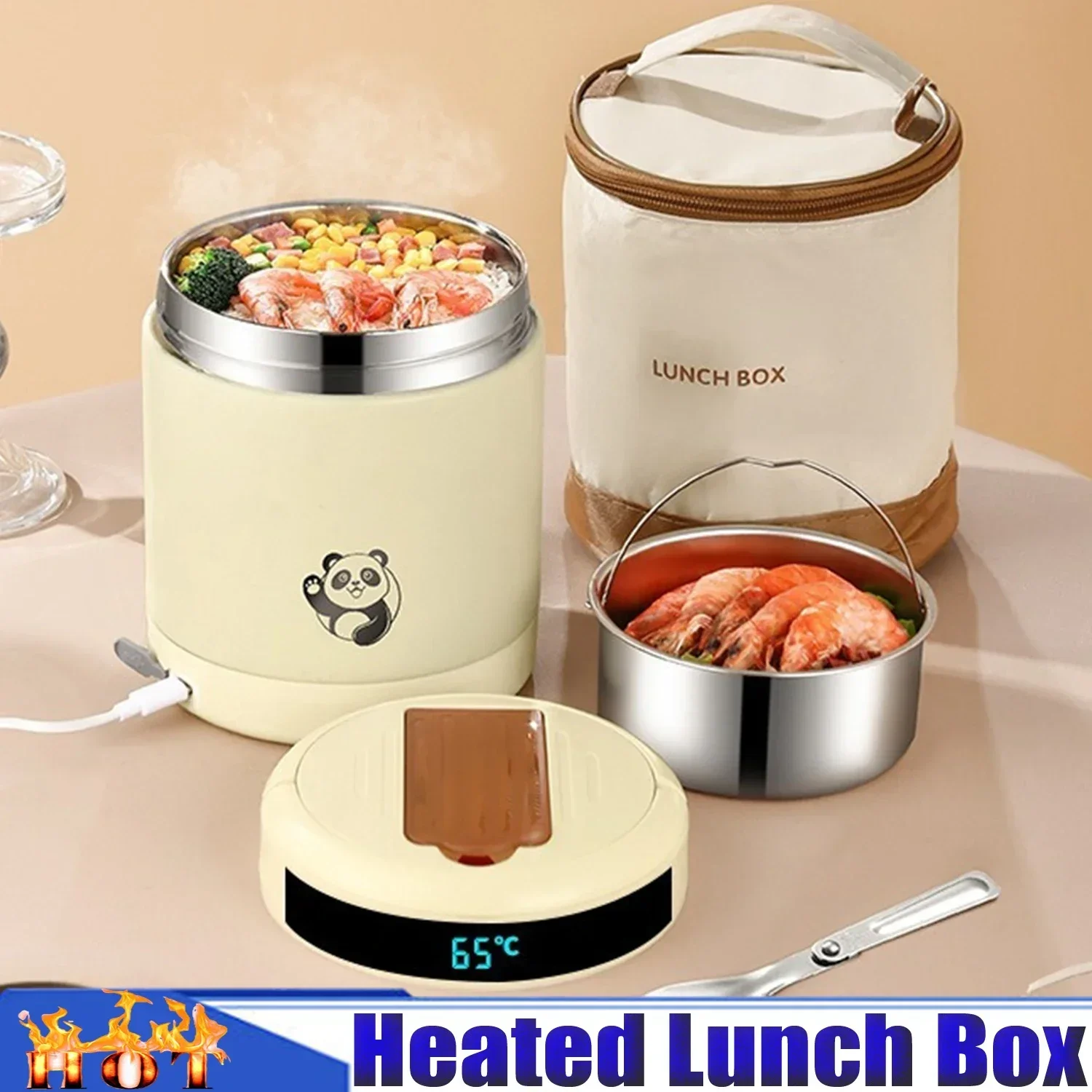 

Electric Lunch Box,65 ° Constant Temperature Heated Insulation,USB Food Warmer LunchBox for Car,Truck,Office Workers,Students