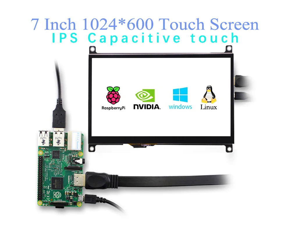 

1024x600 IPS Portable 7 Inch Touch HDMI Display Touch Screen Panel hdmi raspberry display LCD DIY Monitor HD Display Pc monitor