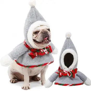 새해 크리스마스 코스튬 애완 동물 고양이 크리스마스 망토 케이프 코트