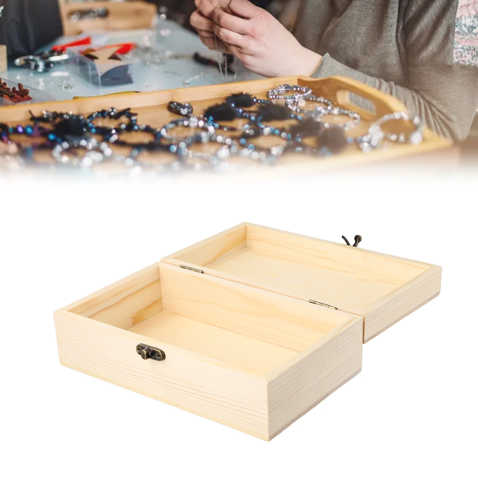 Wooden jewelry box Desktop handmade crafts Storage Box Rectangular Wooden Box Pine Gift Box For Mother Friends Home Decorations
Wooden jewelry box Desktop handmade crafts Storage Box Rectangular Wooden Box Pine Gift Box For Mother Friends Home Decorations