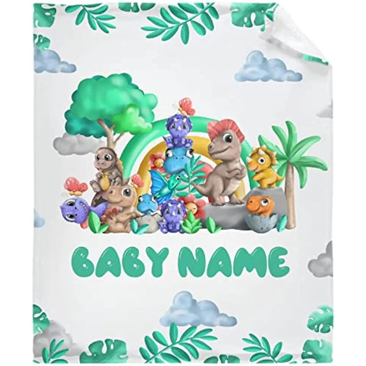 

Bargley Cute Baby Dinosaurs Custom Blanket Fleece Throw Blanket Soft Lightweight Warm Fuzzy Blankets for Couch