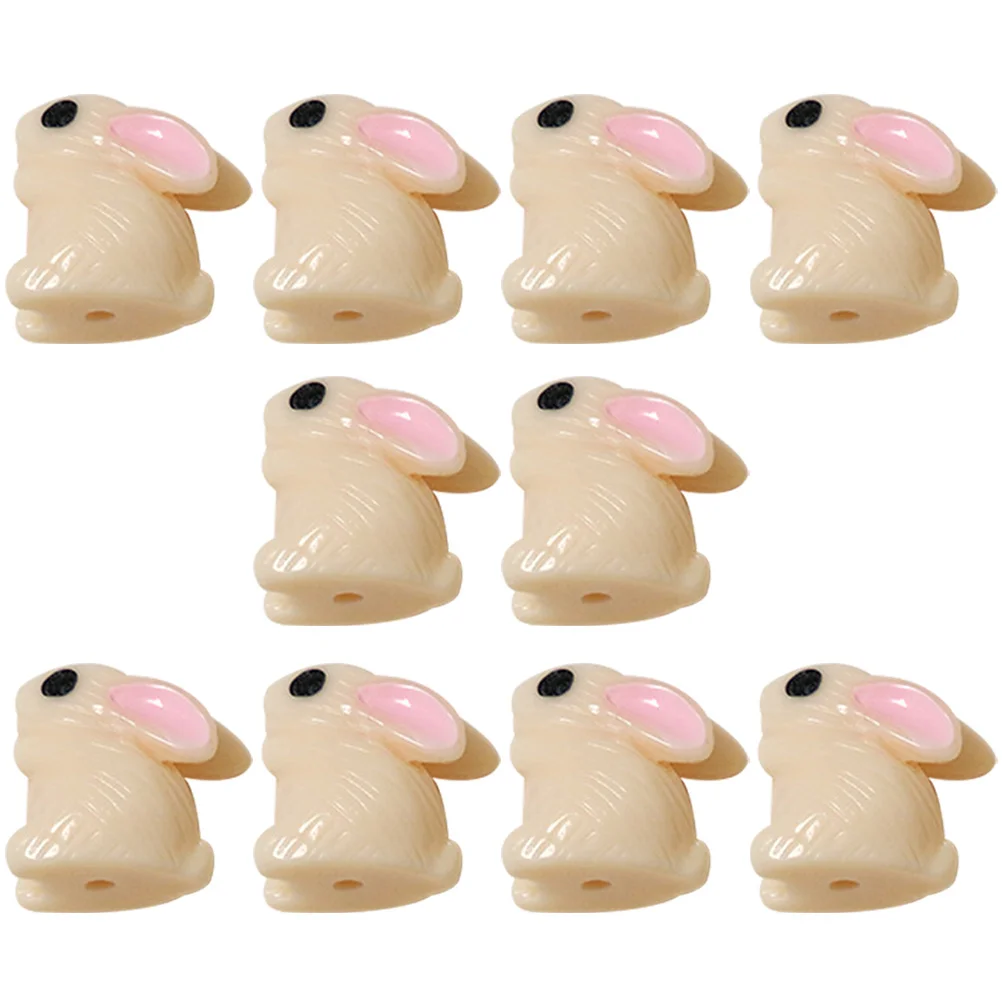 

10 Pcs Three-Dimensional Resin Rabbit Overlay for Furniture Decor Scattered Beads
