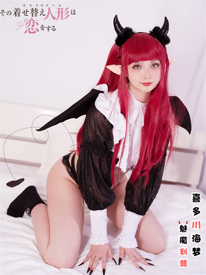 

Vivi-Cos Anime My Dress-Up Darling Kitagawa Marin Sexy Cosplay Costume Black Cute Halloween Role Play Carnival New S-XL
