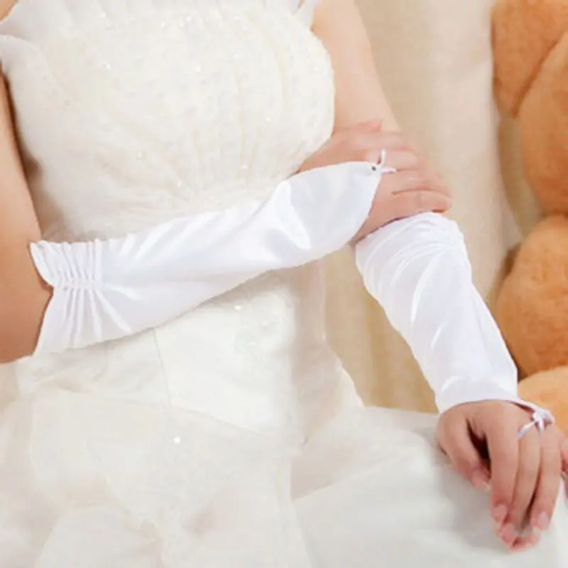 Wedding Accessories Bridal Gloves Elbow Length Bride Gloves Hook Finger Pearls Long White Ivory Satin Fashion Wedding Gloves
Wedding Accessories Bridal Gloves Elbow Length Bride Gloves Hook Finger Pearls Long White Ivory Satin Fashion Wedding Gloves