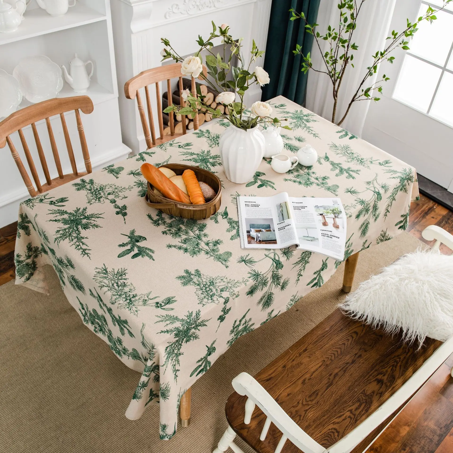 Cotton Linen Tablecloth, Beige Green Pine Trees Cones, American Rural and Pastoral Style, Table Cover Decoration
Cotton Linen Tablecloth, Beige Green Pine Trees Cones, American Rural and Pastoral Style, Table Cover Decoration